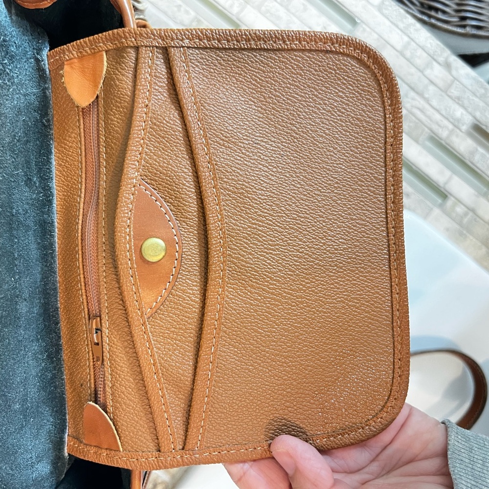 Dooney & Bourke Black and Tan Leather Messenger Bag - Picture 10 of 15